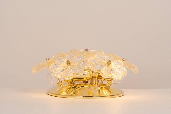 Petite German Glass Flower Wall Light by Ernst Palme, 1970s-UGR-1191814