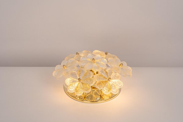 Petite German Glass Flower Wall Light by Ernst Palme, 1970s-UGR-1191814