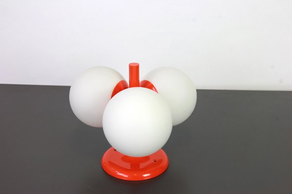 Petite German Mid-Century Orange Flush Mount by Kaiser, 1960s-UGR-1085515