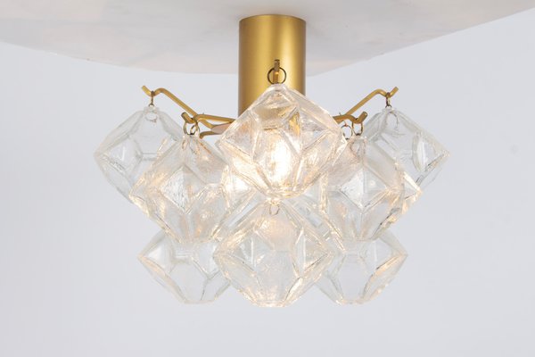 Petite Pagoda Glass Flush Mount attributed to Kalmar, Austria, 1960s