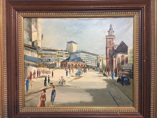 Petri Knuth, Reschitza, Hanau Hauptwache Frankfurt, 1957, Painting