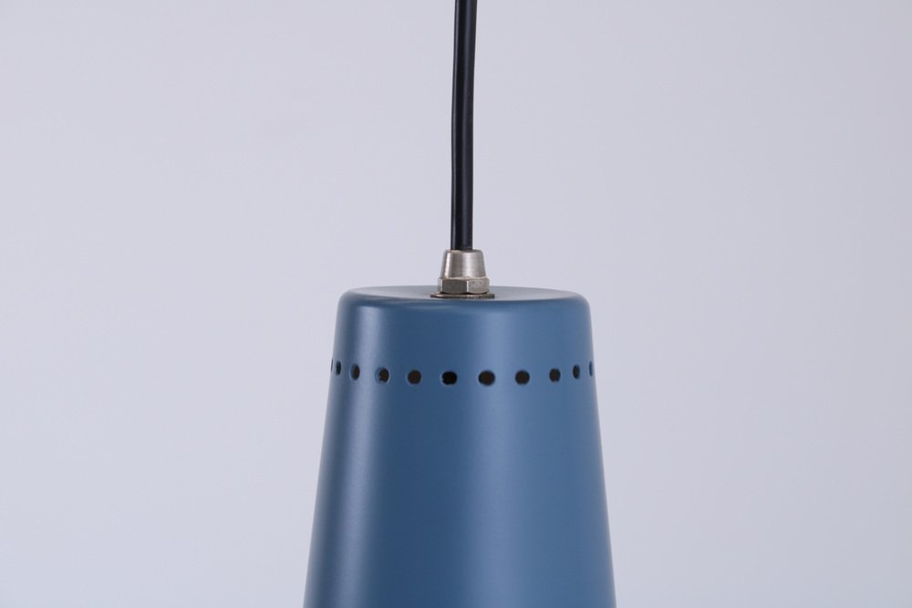 Petrol Blue Model 25 Adjustable Wall Lamp by W. Hagoort for Hagoort, 1950s