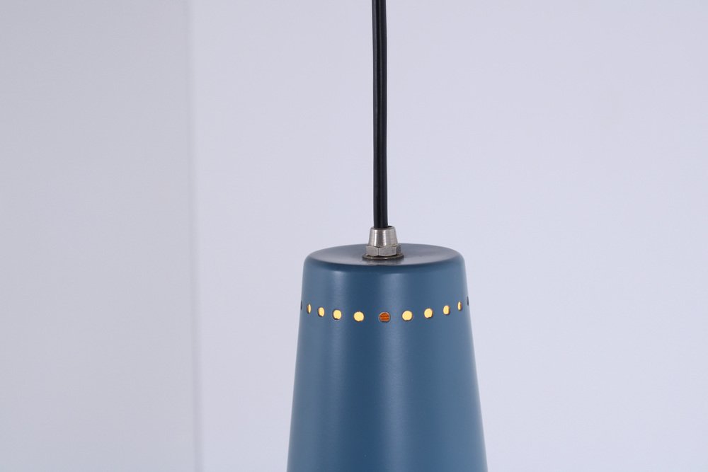 Petrol Blue Model 25 Adjustable Wall Lamp by W. Hagoort for Hagoort, 1950s