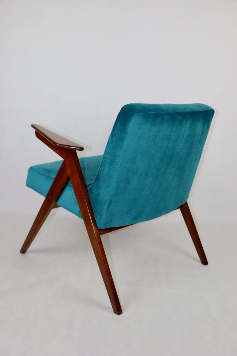 Petrol Green Bunny Armchair by Józef Chierowski, 1970s