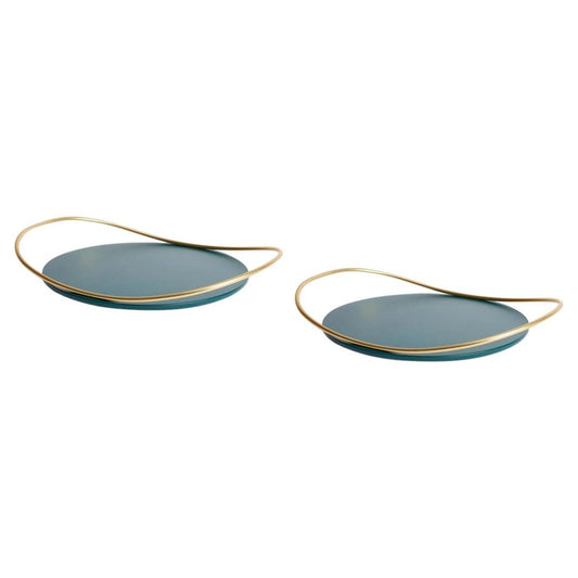 Petrol Green Touché B Tray by Mason Editions, Set of 2