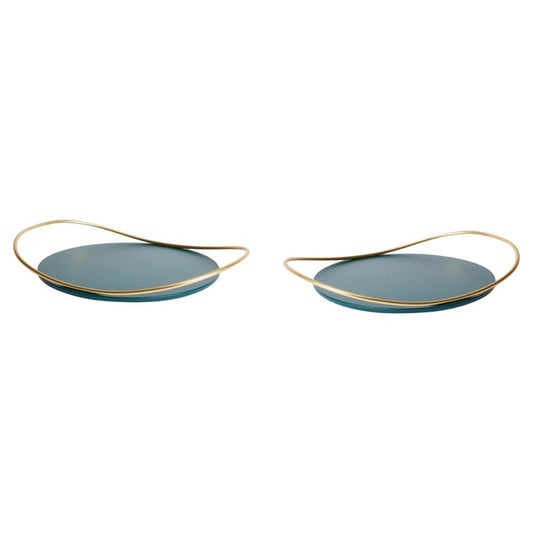 Petrol Green Touché B Trays by Mason Editions, Set of 2