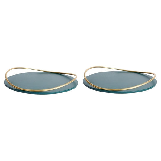 Petrol Green Touché Trays by Mason Editions, Set of 2