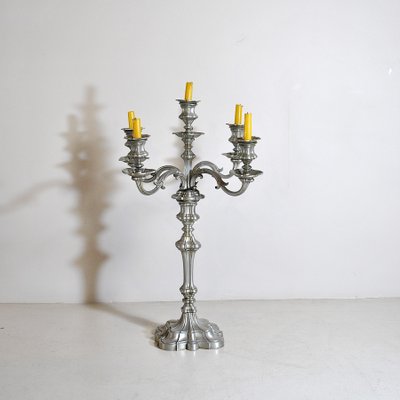 Pewter 5-Arm Candleholder, 1940s-JQO-847011