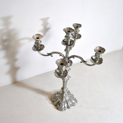 Pewter 5-Arm Candleholder, 1940s-JQO-847011