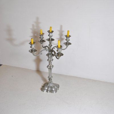 Pewter 5-Arm Candleholder, 1940s-JQO-847011