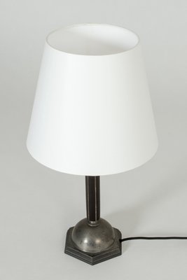 Pewter and Ebony Table Lamp from C. G. Hallberg, 1930s-NL-675797