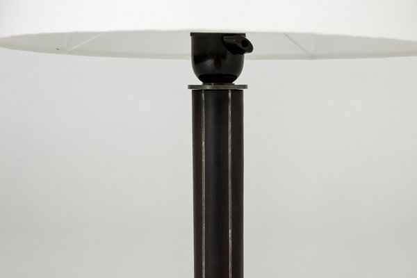 Pewter and Ebony Table Lamp from C. G. Hallberg, 1930s-NL-675797