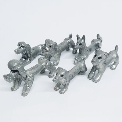 Pewter Dog Breed Kniferests by Les Étains De La Fountain, 1970s, Set of 6-FYN-2016562