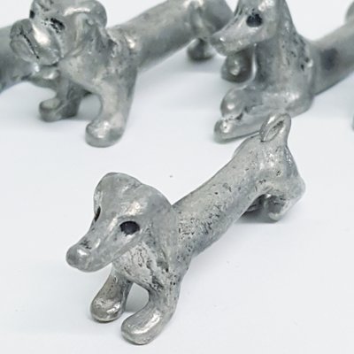 Pewter Dog Breed Kniferests by Les Étains De La Fountain, 1970s, Set of 6-FYN-2016562