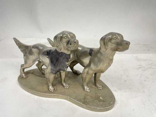 Pewter Statuette Depicting Dogs, 1960s-GKM-2043318