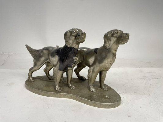 Pewter Statuette Depicting Dogs, 1960s-GKM-2043318