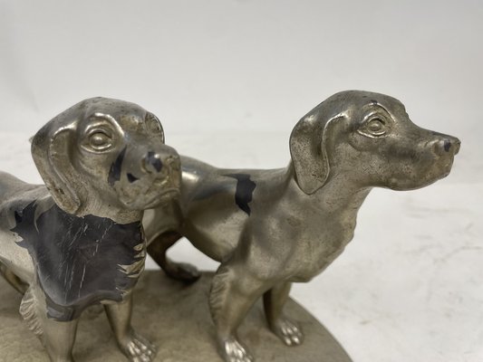 Pewter Statuette Depicting Dogs, 1960s-GKM-2043318