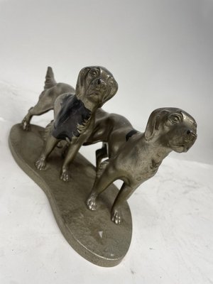 Pewter Statuette Depicting Dogs, 1960s-GKM-2043318