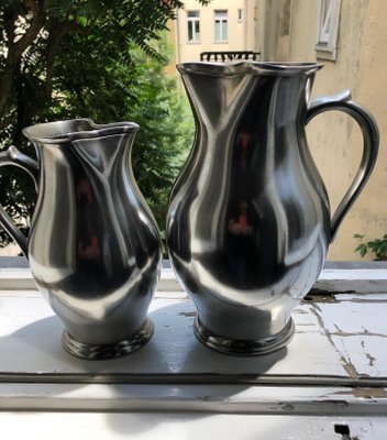 Pewter Wine Jugs, 1837, Set of 2-BAF-970834