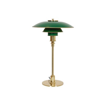 Ph 3/2 Table Lamp with Green Shades by Poul Henningsen, 1980s-MTD-1807558