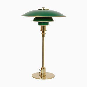 Ph 3/2 Table Lamp with Green Shades by Poul Henningsen, 1980s-MTD-1807558