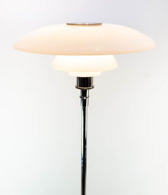 PH 4 1/2-3 1/2 Floor Lamp of Chrome with Shades of Opaline Glass by Poul Henningsen for Louis Poulsen-UY-980674