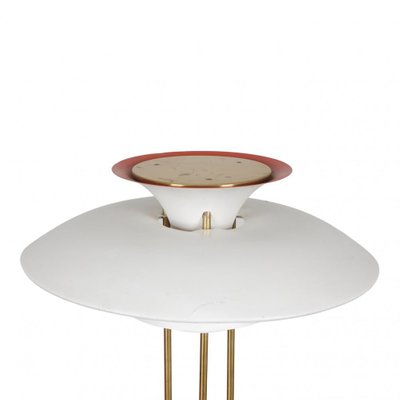 PH-5 Brass Table Lamp with White Shades by Poul Henningsen, 1970s-MTD-1400870