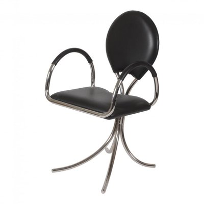 PH 506 Armchair with Black Leather by Poul Henningsen-MTD-1400451