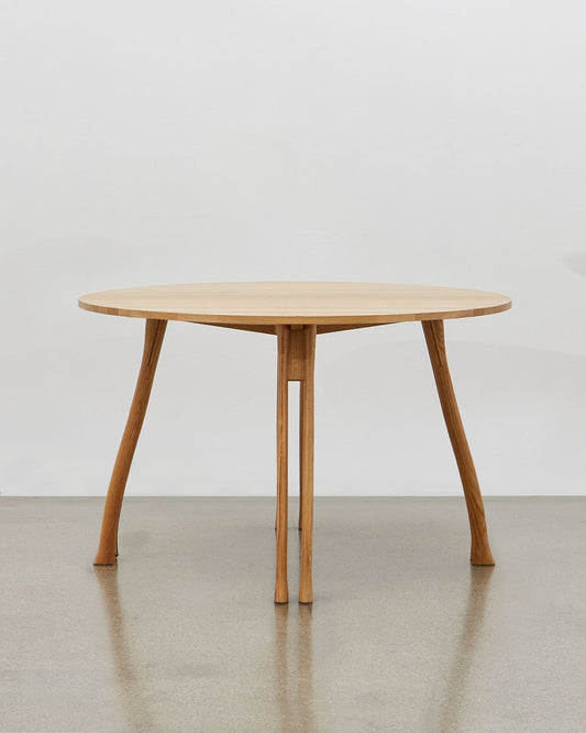 PH Axe Table, Natural Oak Legs, Veneer Table Plate With Veneered Edge, Without Lamp