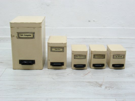 Pharmacy Containers, 1970s, Set of 5-WVA-1780777