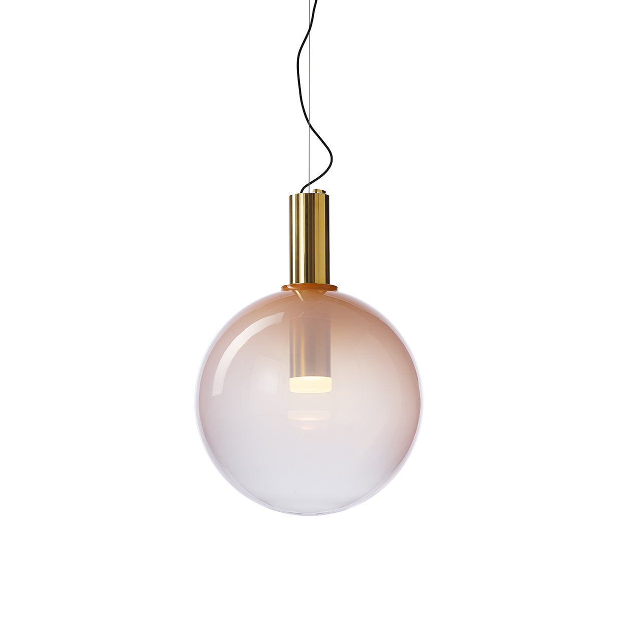 Phenomena - Large Sphere Blown glass pendant lamp by Bomma #flamingo pink/gold