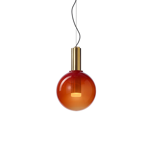 Phenomena - Small Sphere Blown glass pendant lamp by Bomma #ferrari red/gold