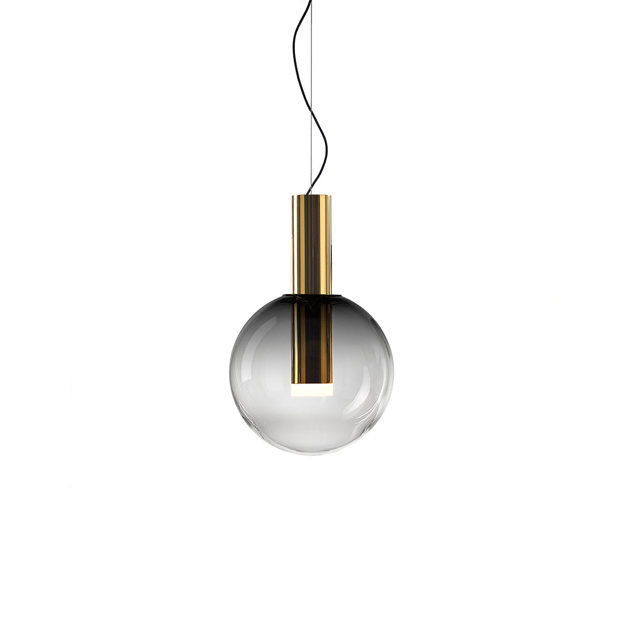 Phenomena - Small Sphere Blown glass pendant lamp by Bomma #smoke/gold