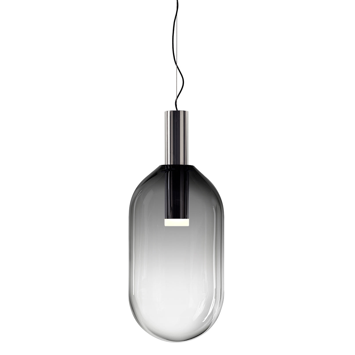 Phenomena - Capsule Blown glass pendant lamp by Bomma #smoke/silver