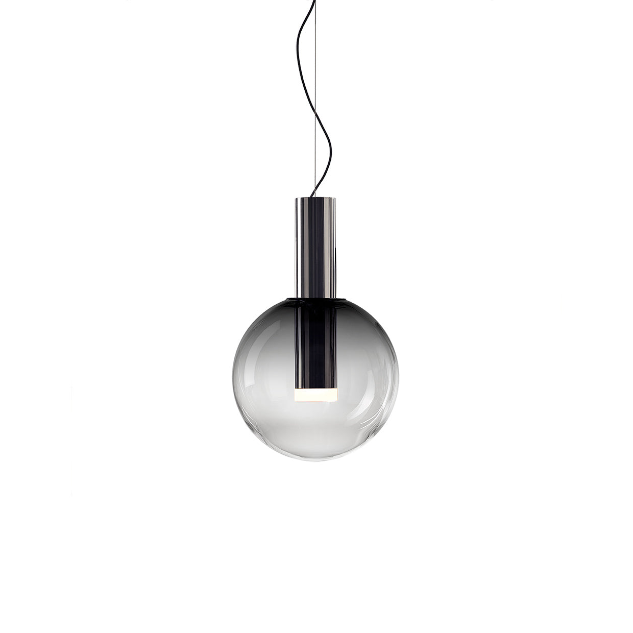 Phenomena - Small Sphere Blown glass pendant lamp by Bomma #smoke/silver