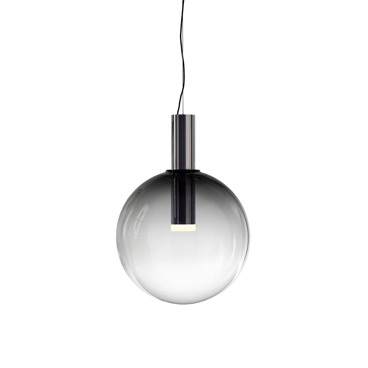 Phenomena - Large Sphere Blown glass pendant lamp by Bomma #smoke/silver