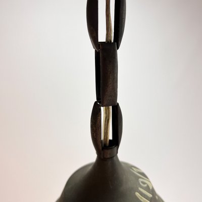 Phililite Glass & Copper Pendant Light from Philips, 1930s-RMX-1378293