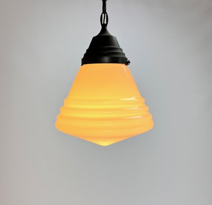 Phililite Glass & Copper Pendant Light from Philips, 1930s-RMX-1378293