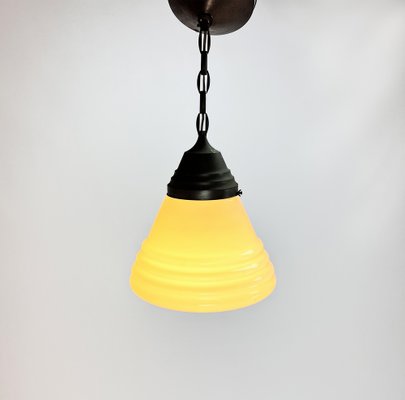 Phililite Glass & Copper Pendant Light from Philips, 1930s-RMX-1378293