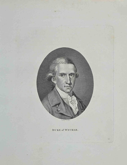 Philip Audinet, Portrait of Duke of Weymar, Etching, 1810