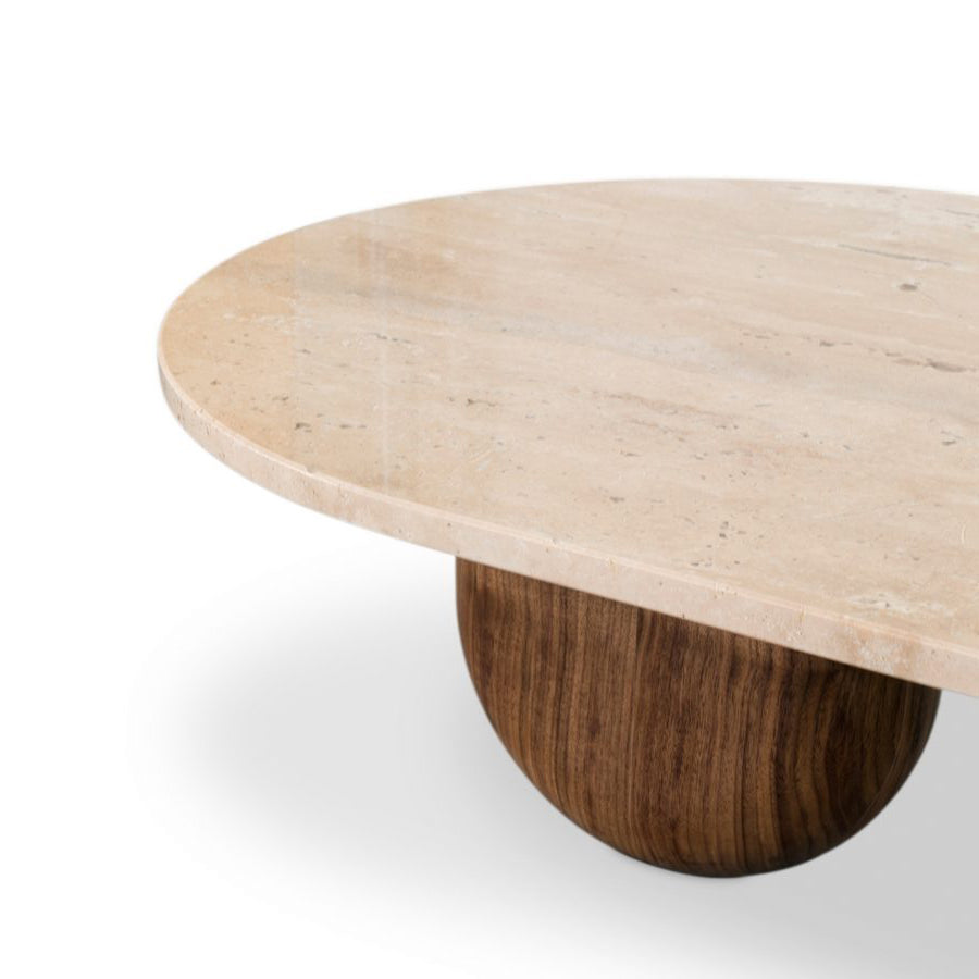Philip Oval Travertine Coffee Table by Essential Home
