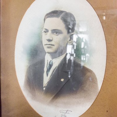 Photo of a Boy in Large Decorative Frame, 1920s-IA-736561