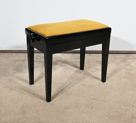 Piano Bench in Black Lacquered Wood, 1970s