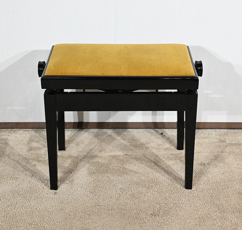 Piano Bench in Black Lacquered Wood, 1970s