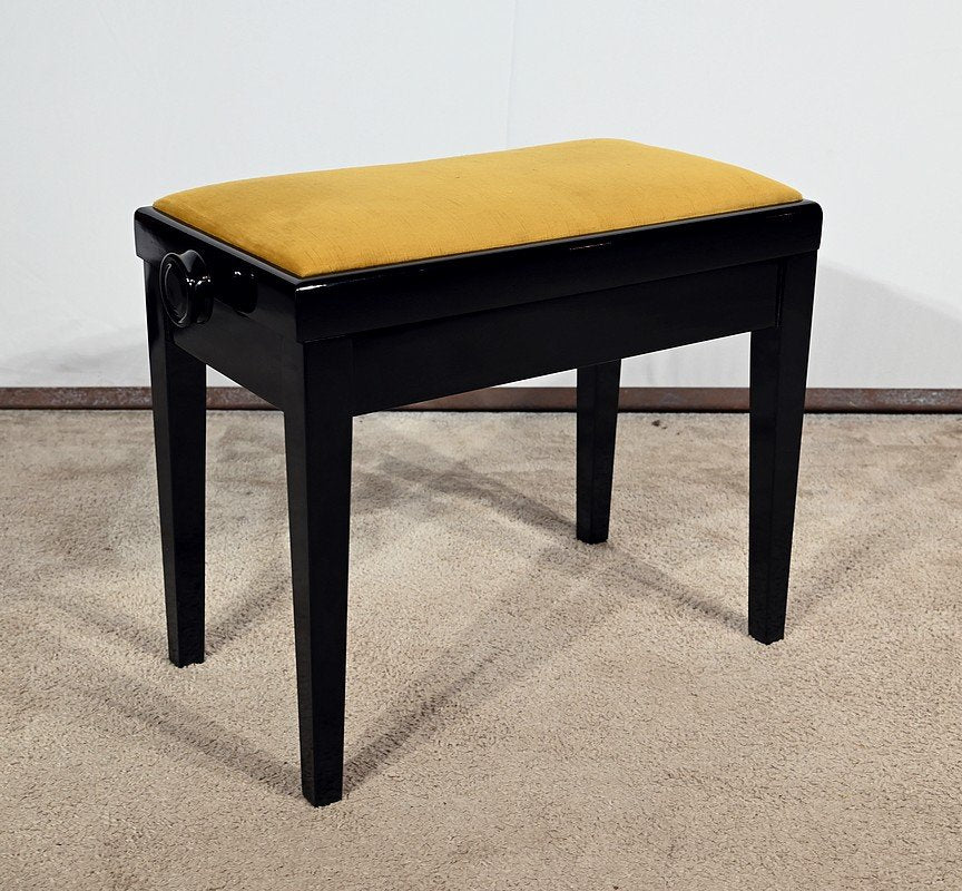 Piano Bench in Black Lacquered Wood, 1970s