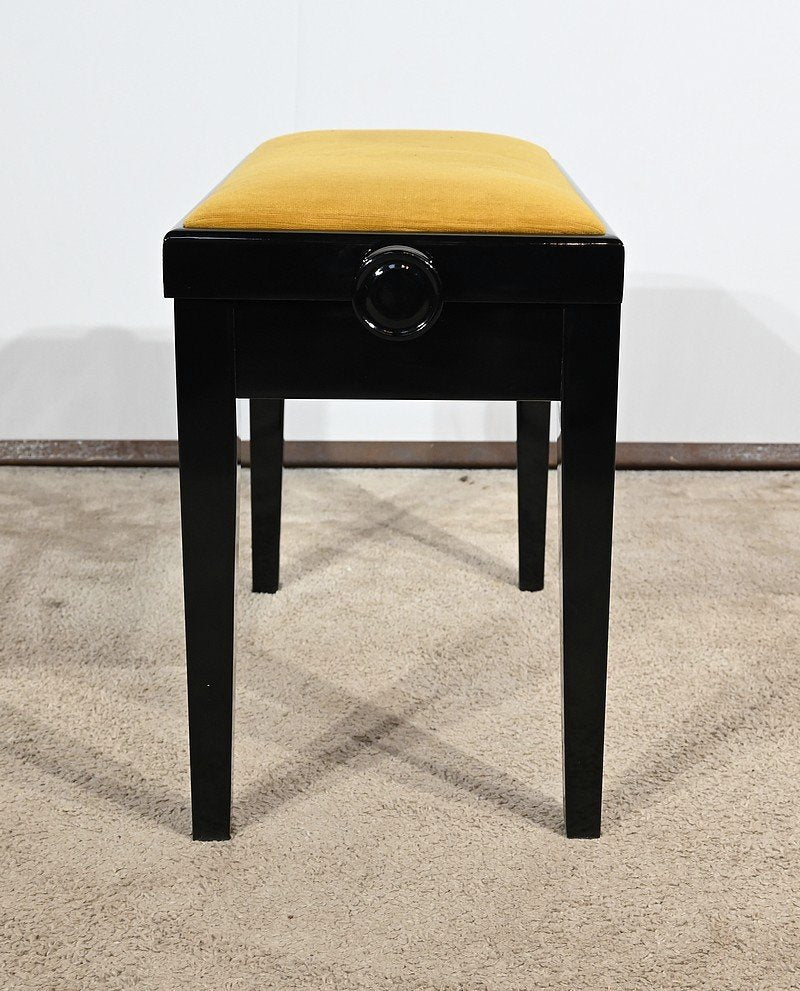 Piano Bench in Black Lacquered Wood, 1970s