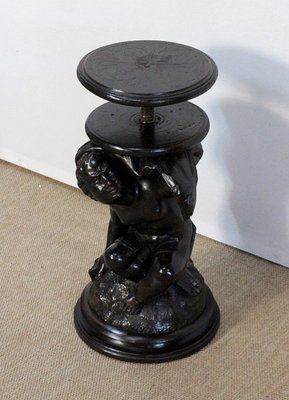 Piano Stool in Blackened & Patinated Wood, 19th Century-RVK-1009977