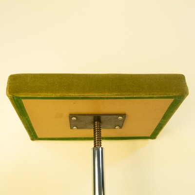 Piano Stool in Chrome with Green Velor, 1960s-PRK-2033981