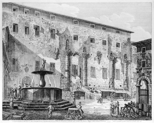 Piazza di Palestrina costruita sulle rovine del famoso Tempio della Fortuna... 1826