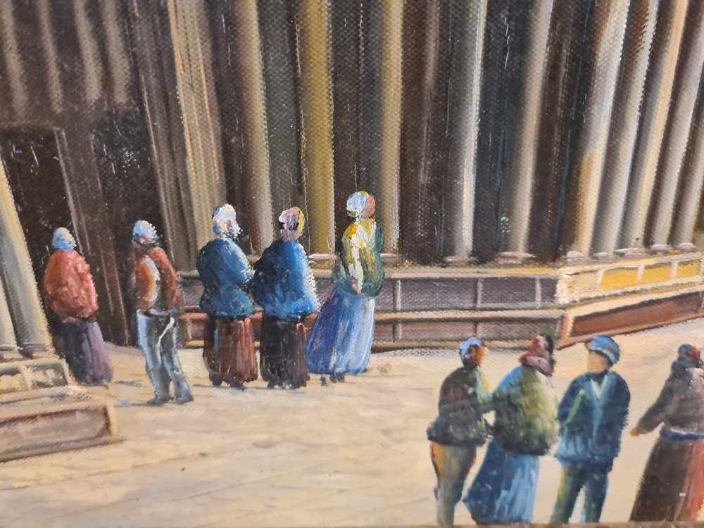 Piazza San Marco in Venice, 1960s, Oil on Canvas, Framed